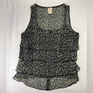 Mossimo Supply Co. Multicolor Floral Tiered Tank Top
